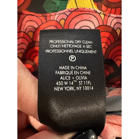 Alice + Olivia Athena Multi-Stripe Geo Wide-Leg Pants Size 10 - Picture 13 of 16